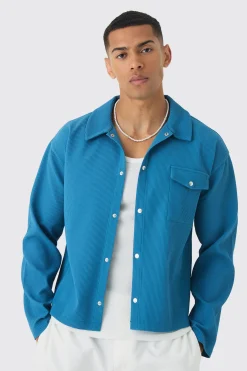 Pleated Oversized Overshirt | BoohooMAN UK