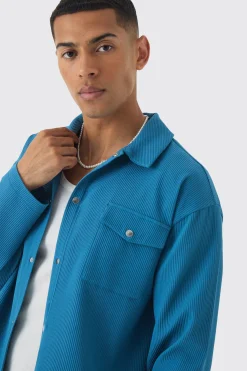Pleated Oversized Overshirt | BoohooMAN UK