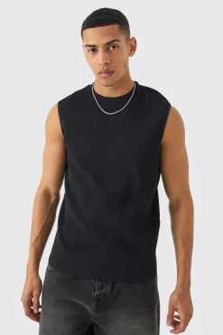 Pleated Sleeveless Tank | BoohooMAN UK