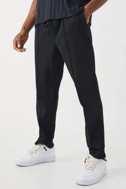 Pleated Slim Elasticated Waistband Trouser | BoohooMAN UK