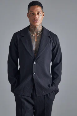 PLEATED SLIM FIT SUIT | BoohooMAN UK