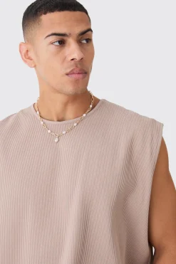 Pleated Tank And Short Set | BoohooMAN UK
