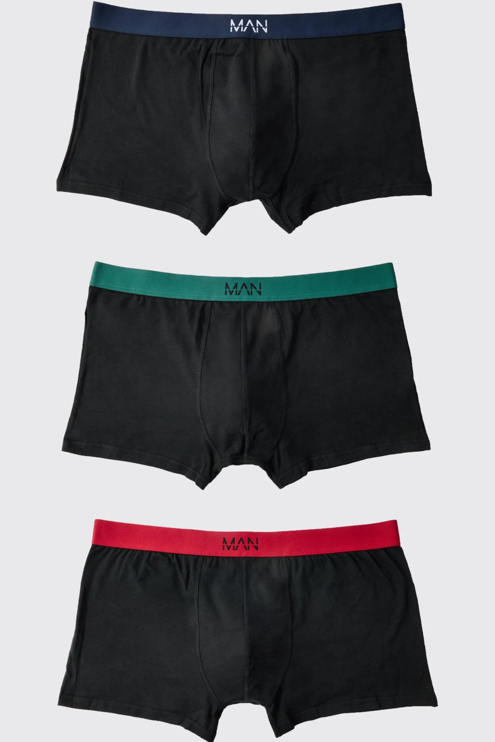 Plus 3 Pack Man Signature Trunks | BoohooMAN UK