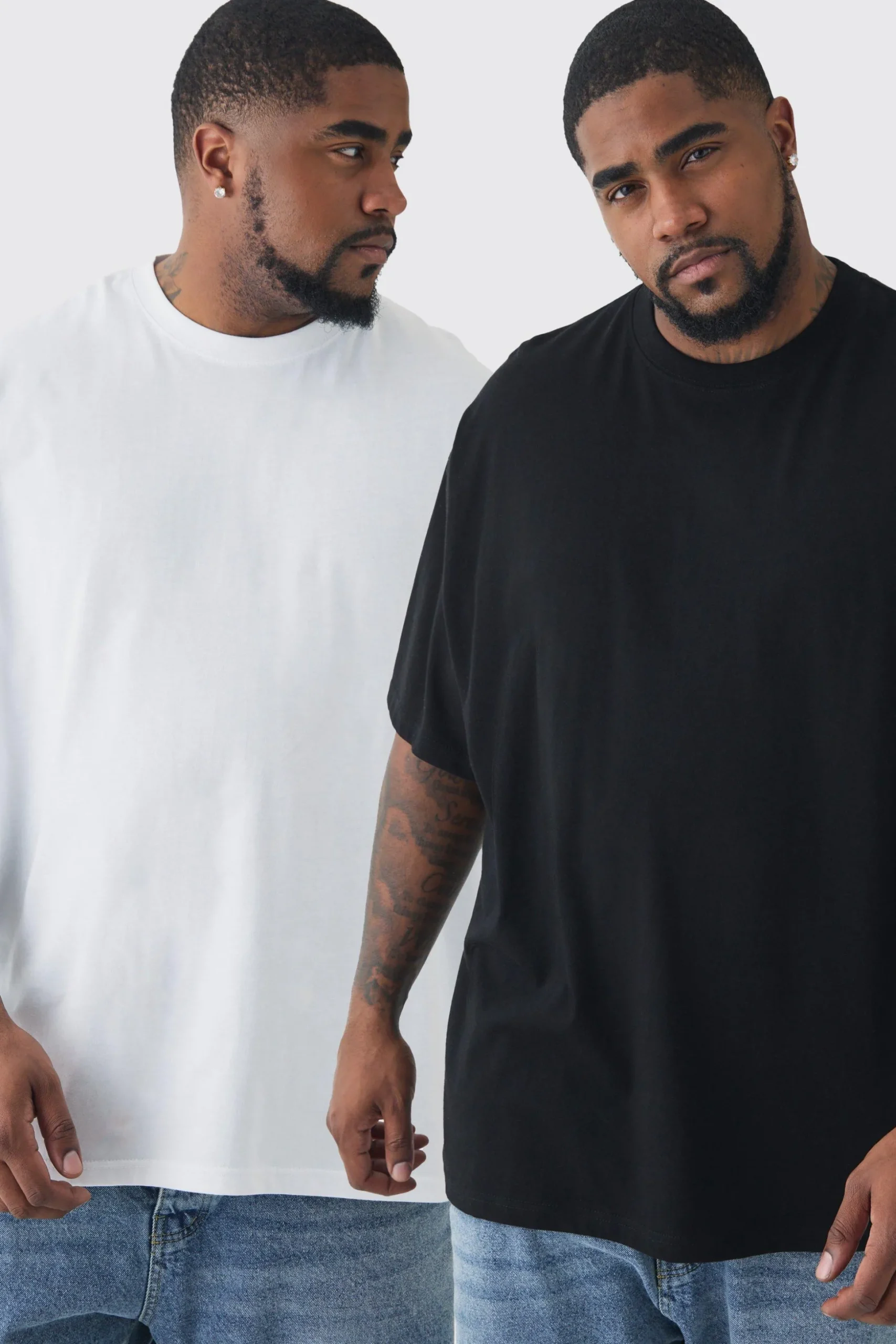 Plus 2 Pack Oversized T-shirt | BoohooMAN UK
