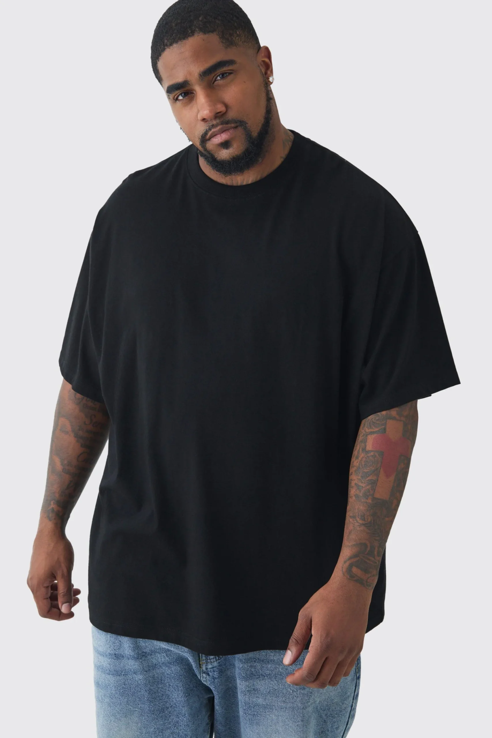 Plus 2 Pack Oversized T-shirt | BoohooMAN UK