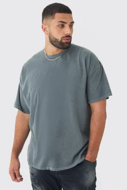 Plus ACDC License Overdye Back Print T-shirt | BoohooMAN UK