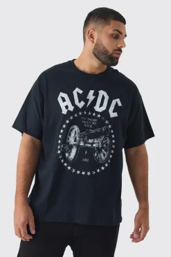 Plus Acdc License Print T-shirt | BoohooMAN UK