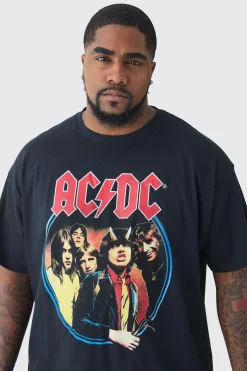 Plus ACDC License Tour Graphic T-shirt | BoohooMAN UK