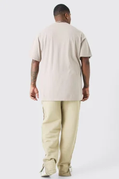 Plus Acid Wash Crew Neck T-shirt | BoohooMAN UK