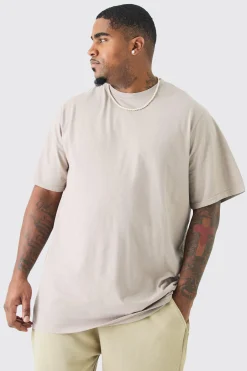 Plus Acid Wash Crew Neck T-shirt | BoohooMAN UK