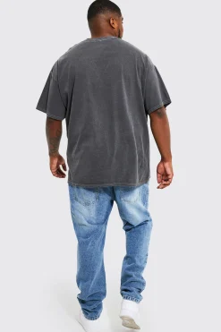 Plus Acid Wash Star Wars License T-shirt | BoohooMAN UK