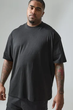 Plus Active Extended Neck Training Dept. Oversized T-shirt | BoohooMAN UK