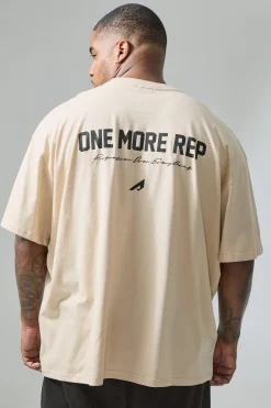Plus Active Oversized One More Rep T-shirt | BoohooMAN UK