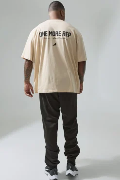 Plus Active Oversized One More Rep T-shirt | BoohooMAN UK