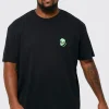 Plus Alien Embroidered T-shirt | BoohooMAN UK