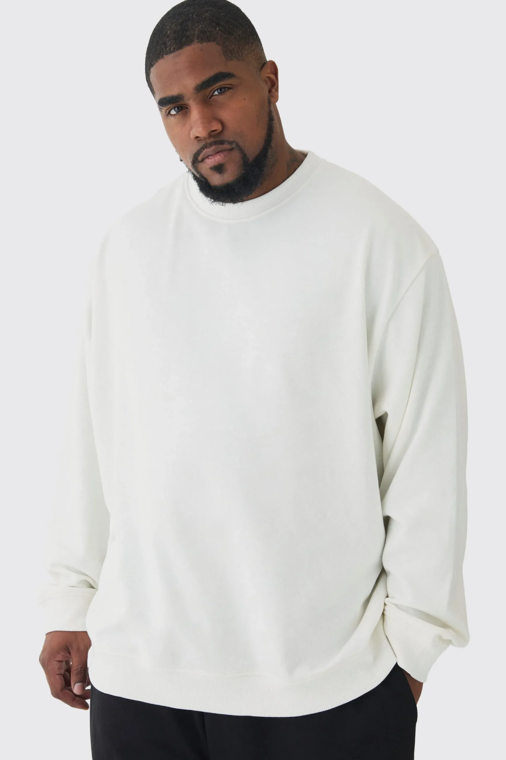 Plus Back Print Oversized Sweatshirt | BoohooMAN UK