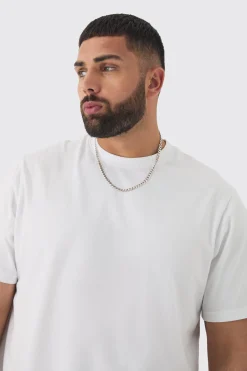 Plus Basic Crew Neck T-shirt | BoohooMAN UK