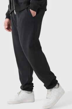 Plus Basic Jogger In Black | BoohooMAN UK