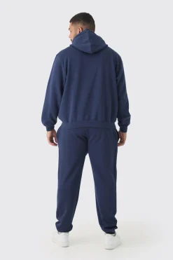 Plus Basic Jogger In Navy | BoohooMAN UK