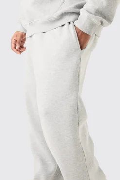 Plus Basic Relaxed Fit Jogger In Grey Marl | BoohooMAN UK