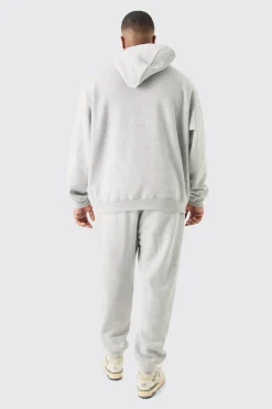 Plus Basic Slim Fit Jogger In Grey Marl | BoohooMAN UK