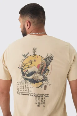 Plus Bird Graphic Back Print T-shirt | BoohooMAN UK