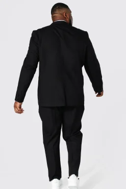 Plus Black Slim Single Breasted Suit | BoohooMAN UK