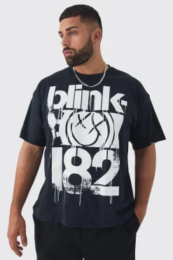 Plus Blink 182 License Print T-shirt | BoohooMAN UK