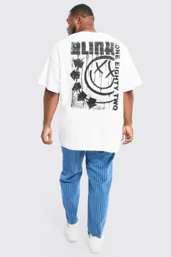 Plus Blink 182 License T-shirt | BoohooMAN UK