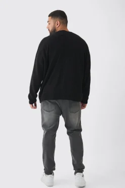 Plus Boucle Knit Drop Shoulder Cardigan | BoohooMAN UK