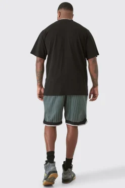 Plus Boxy Limited Basketball T-shirt & Short Set | BoohooMAN UK