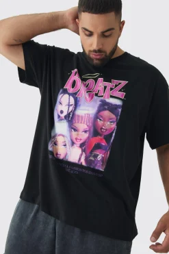 Plus Bratz Licence T-shirt In Black | BoohooMAN UK