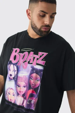 Plus Bratz Licence T-shirt In Black | BoohooMAN UK