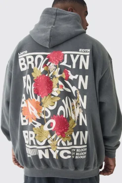 Plus Brooklyn Oversized Graphic Hoodie | BoohooMAN UK