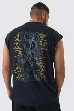 Plus Bullet For My Valentine License Back Print Tank | BoohooMAN UK
