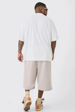 Plus Carpenter Loopback Jersey Jort | BoohooMAN UK