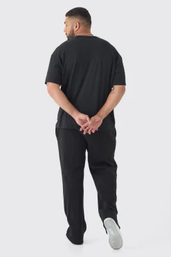 Plus Censored Oversized Print T-shirt In Black | BoohooMAN UK