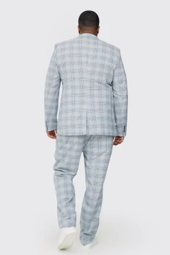Plus Checked Skinny Fit Suit | BoohooMAN UK