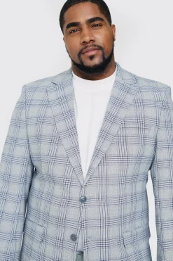 Plus Checked Skinny Fit Suit | BoohooMAN UK