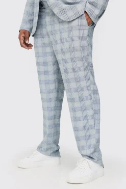 Plus Checked Skinny Fit Trousers | BoohooMAN UK