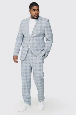 Plus Checked Skinny Fit Trousers | BoohooMAN UK