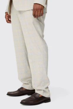 Plus Checked Skinny Fit Trousers | BoohooMAN UK