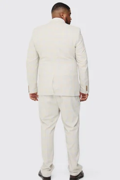 Plus Checked Skinny Fit Trousers | BoohooMAN UK