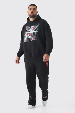 Plus Cherub Graffiti Graphic Hoodie & Relaxed Fit Jogger Tracksuit | BoohooMAN UK