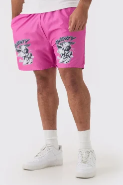 Plus Cherub Printed Swim Shorts | BoohooMAN UK