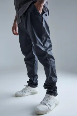 Plus Coated Twill Trouser | BoohooMAN UK