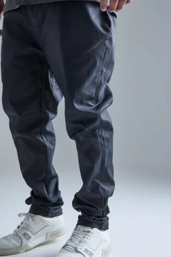 Plus Coated Twill Trouser | BoohooMAN UK