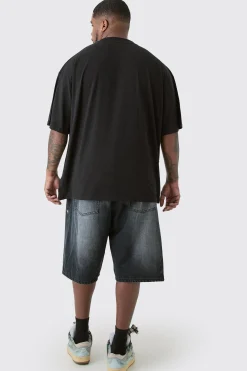 Plus Colorado Varsity Graphic T-shirt In Black | BoohooMAN UK