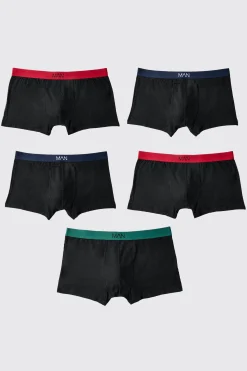 Plus Contrast Waistband 5 Pack Classic Boxer | BoohooMAN UK