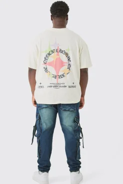 Plus Dark Wash Stretch Skinny Cargo Pocket Detail Jean | BoohooMAN UK